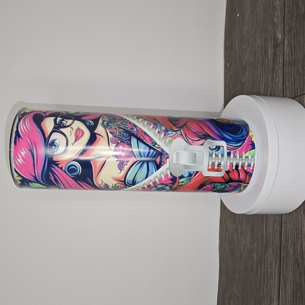 Colorful Tattoo Art Tumbler Glow in the Dark